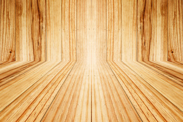 Room of wood plank brown texture background
