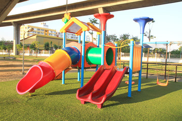 Fototapeta na wymiar Colorful children playground in the park