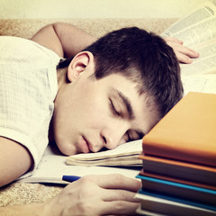 Tired Student sleeping