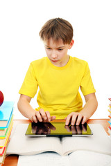 Schoolboy with Tablet Computer