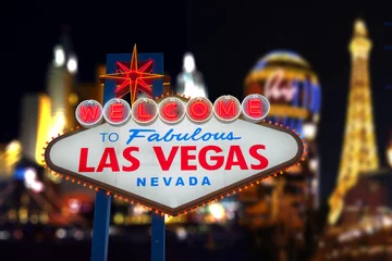 Foto auf Leinwand Willkommen bei Fabulous Las Vegas Neon Sign © somchaij