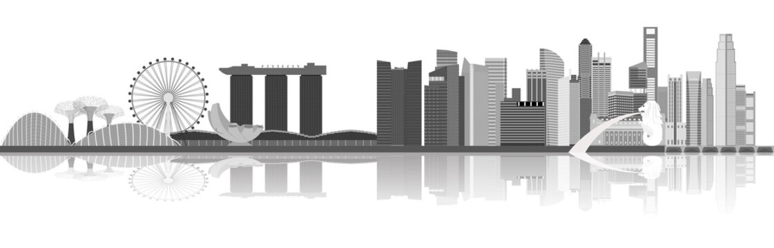 Illustration of Singapore city skyline