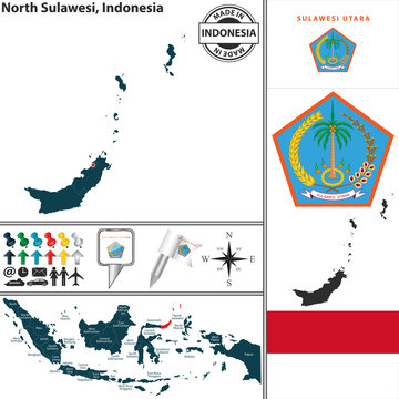 Map of North Sulawesi, Indonesia