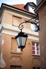 Fototapeta na wymiar Old lantern in Warsaw, Poland