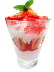 red jelly marmalade dessert with strawberry