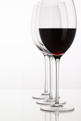 Wineglass with red  wine