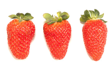 Strawberries on a white background