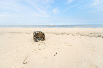 Lobster trap at North sea coast