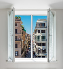 Via Condotti, Rome seen through the window