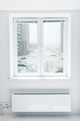 frozen world seen through the window
