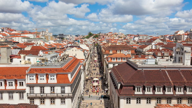 4K timelpase of Augusta street in Lisbon , Portugal - UHD