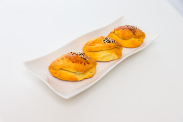 Pogataschen gefüllt