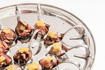 canape with meat
