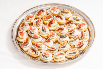 canape with cream cheese and fig