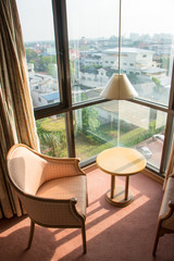 comfortable hotel room corner