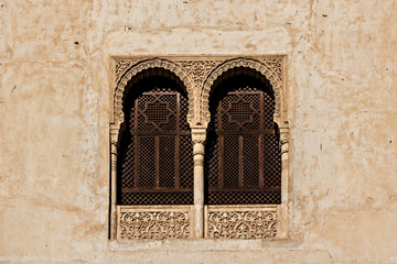 Fototapeta na wymiar Lattices windows in the Alhambra in Granada, Spain