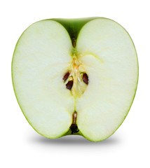 Half apple, isolated on white background