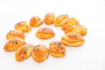 Pogataschen gefüllt