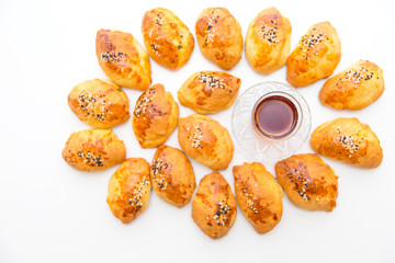 Pogataschen gefüllt