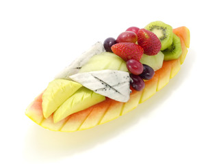 Mixed Fruits isolated on a white background.