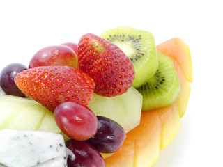 Mixed Fruits isolated on a white background.