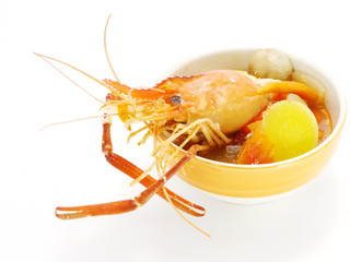 Thai Food Tom Yum Goong, Lobster soup.