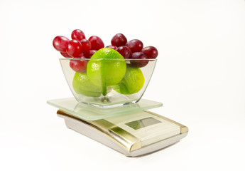 electronic kitchen scales with fruit