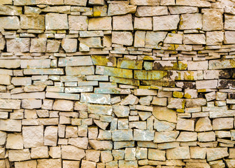 Stone Brick Wall With Paint Marks