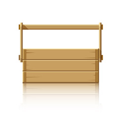 Wooden box for tools. Eps10 vector illustration. Isolated on