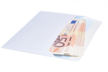 Euro notes in envelope