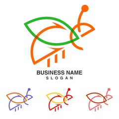 Simple Ladybug Line Logo