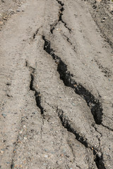 dirt road with cracks