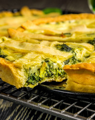 Homemade spinach quiche