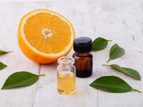 Natural Spa Ingredients . - Essential aroma oil with orange.