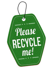 Please recycle me label or price tag
