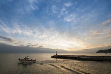 Fishing boat at dawn