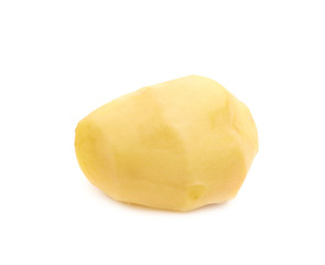 Peeled clean potato isolated