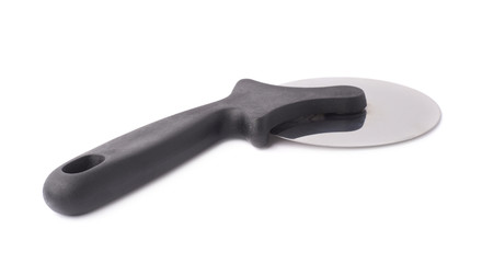 Metal pizza cutter wheel isolated