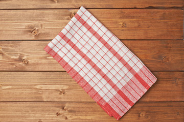 Fototapeta premium Tablecloth or towel over the wooden table