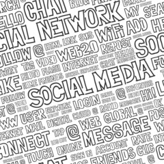 Social Media Words Seamless Pattern