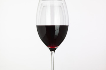 Wineglass with red  wine