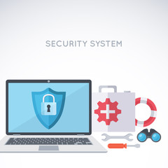 System security background.