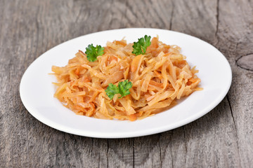 Portion of stew cabbage