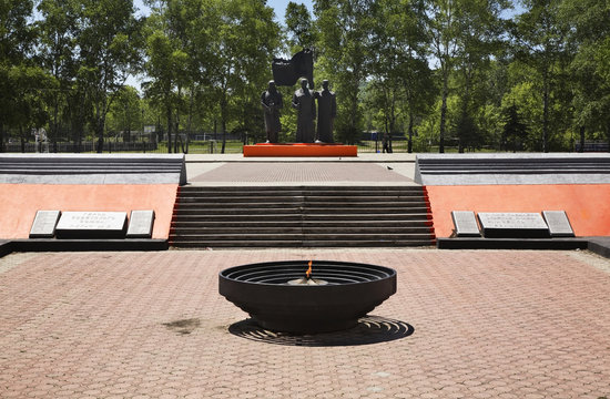 Military memorial in Artyom. Russia