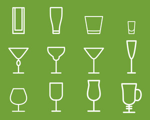 Beverage vector thin line symbol icon. Cocktails. Party outline
