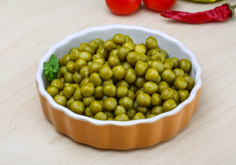 Green canned peas
