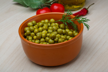 Green canned peas