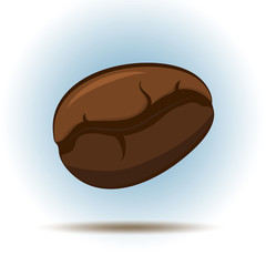 Coffee Bean icon on blue background.
