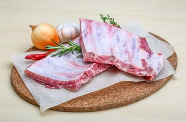 Raw pork ribs