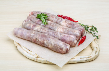 Handmade sausages for grill